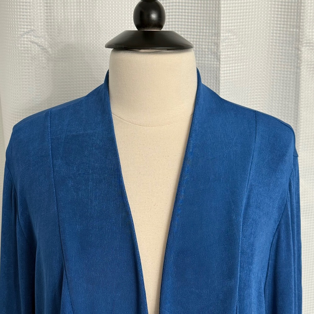 Chico's Travelers Women's Long Sleeve Open Front Draped Cardigan - Picture 2 of 8